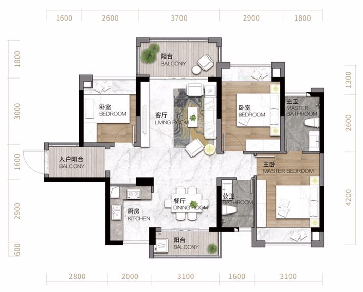 三里深境 C户型 97㎡