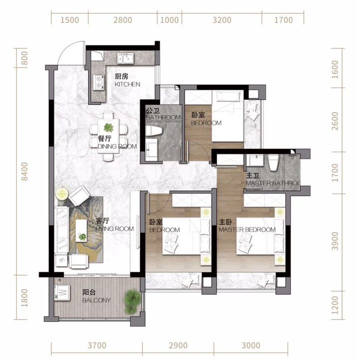 三里深境 户型 99㎡