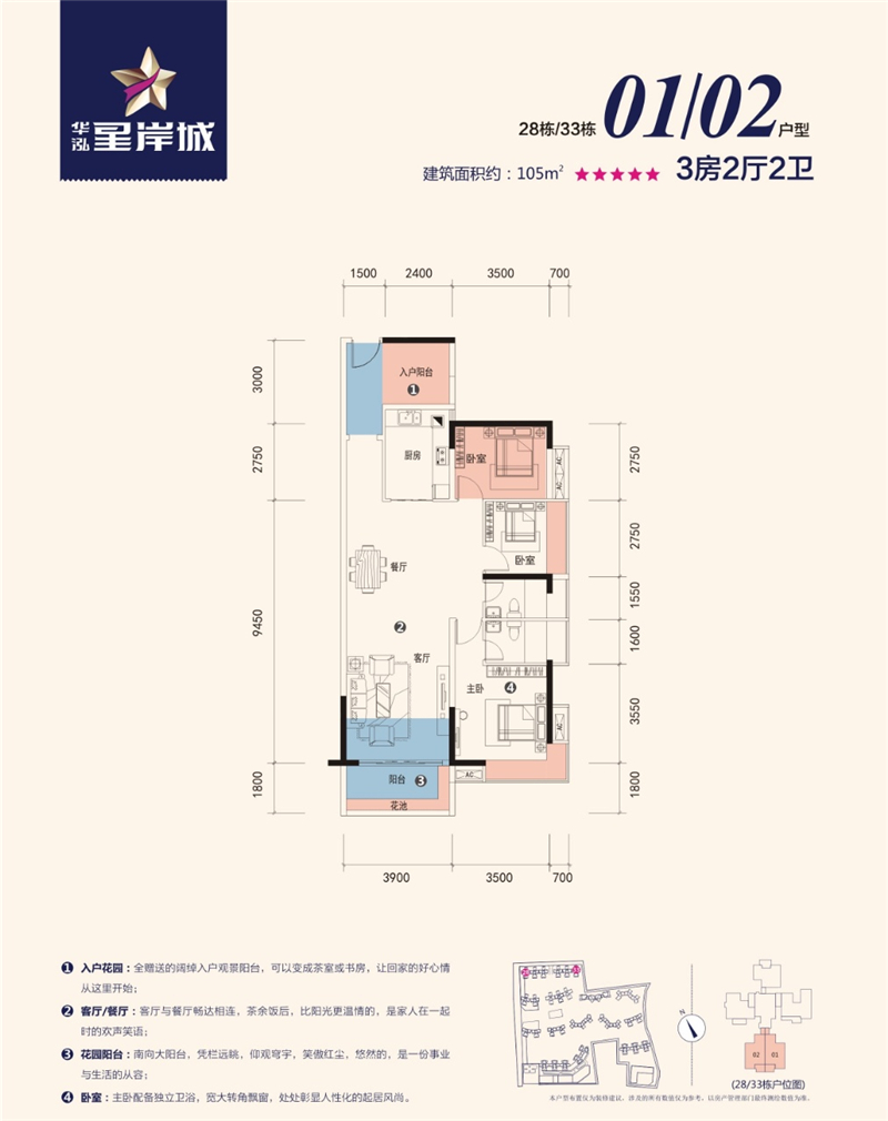 华泓星岸城  1 0 5 ㎡