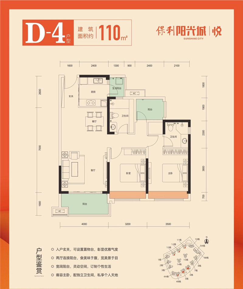 保利阳光城 1 1 0 ㎡