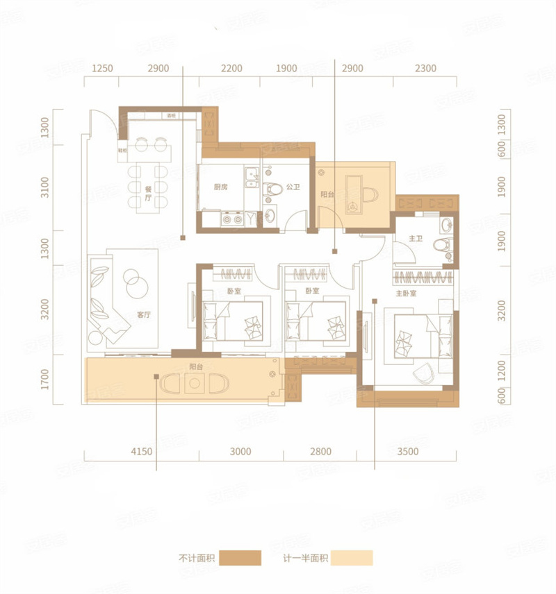 东方&middot;铂悦府 1 2 4 ㎡
