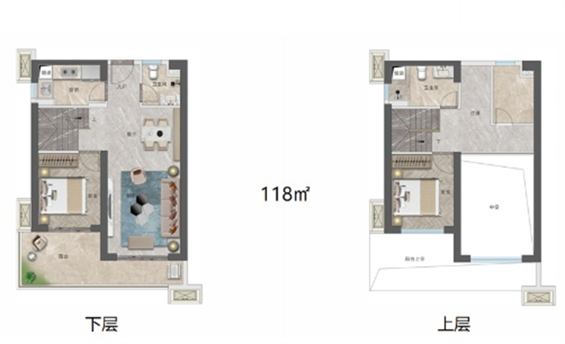 大中华幸福城 复式 1 1 8 平米