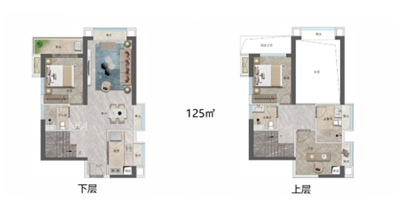 大中华幸福城 复式 1 2 5 平米