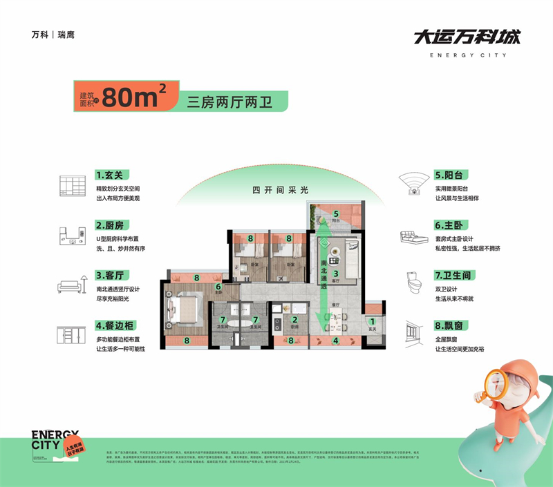 大运万科城  8 0 平米