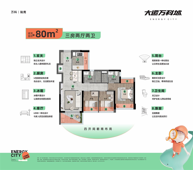 大运万科城  8 0 平米