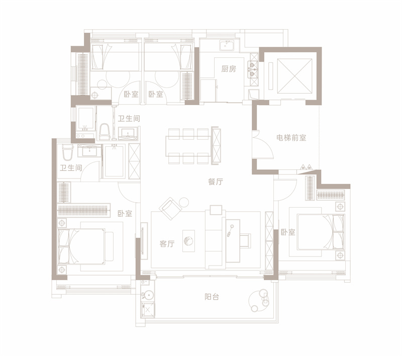 保利招商龙誉  1 2 8 平米