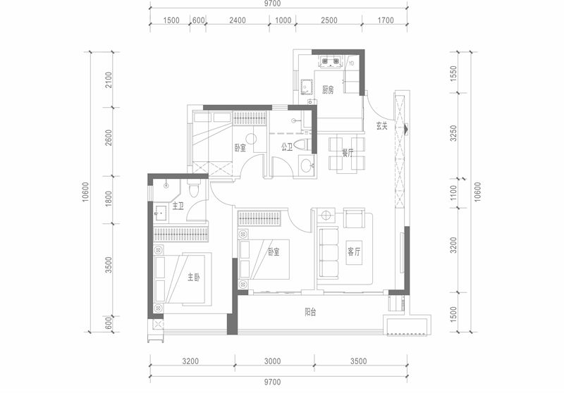 中粮悦章凤凰里   9 8 ㎡