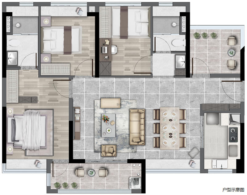 金地半山风华  1 0 6 平米