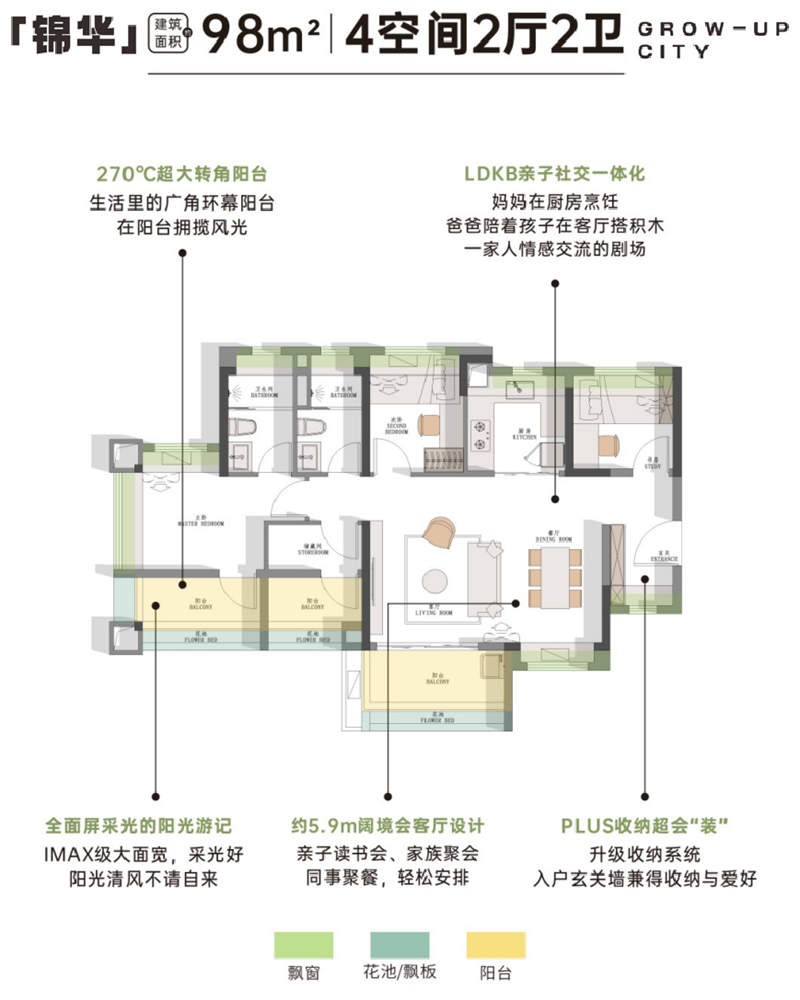 越秀大学星汇锦城  9 8 平米