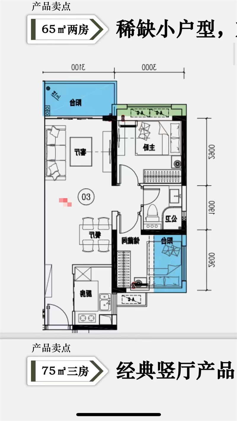 敏捷绿湖首府 6 5 平米